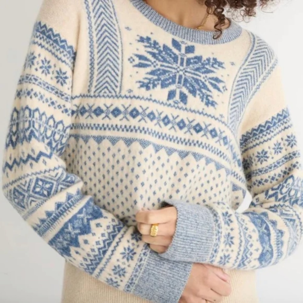 NWOT: J. Crew Fair Isle Snowflake Sweater